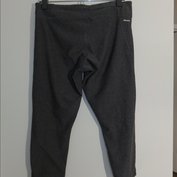 Adidas Leggings Climalite Crop Capri Dark Gray Workout Activewear Medium Stretch - Picture 5 of 7